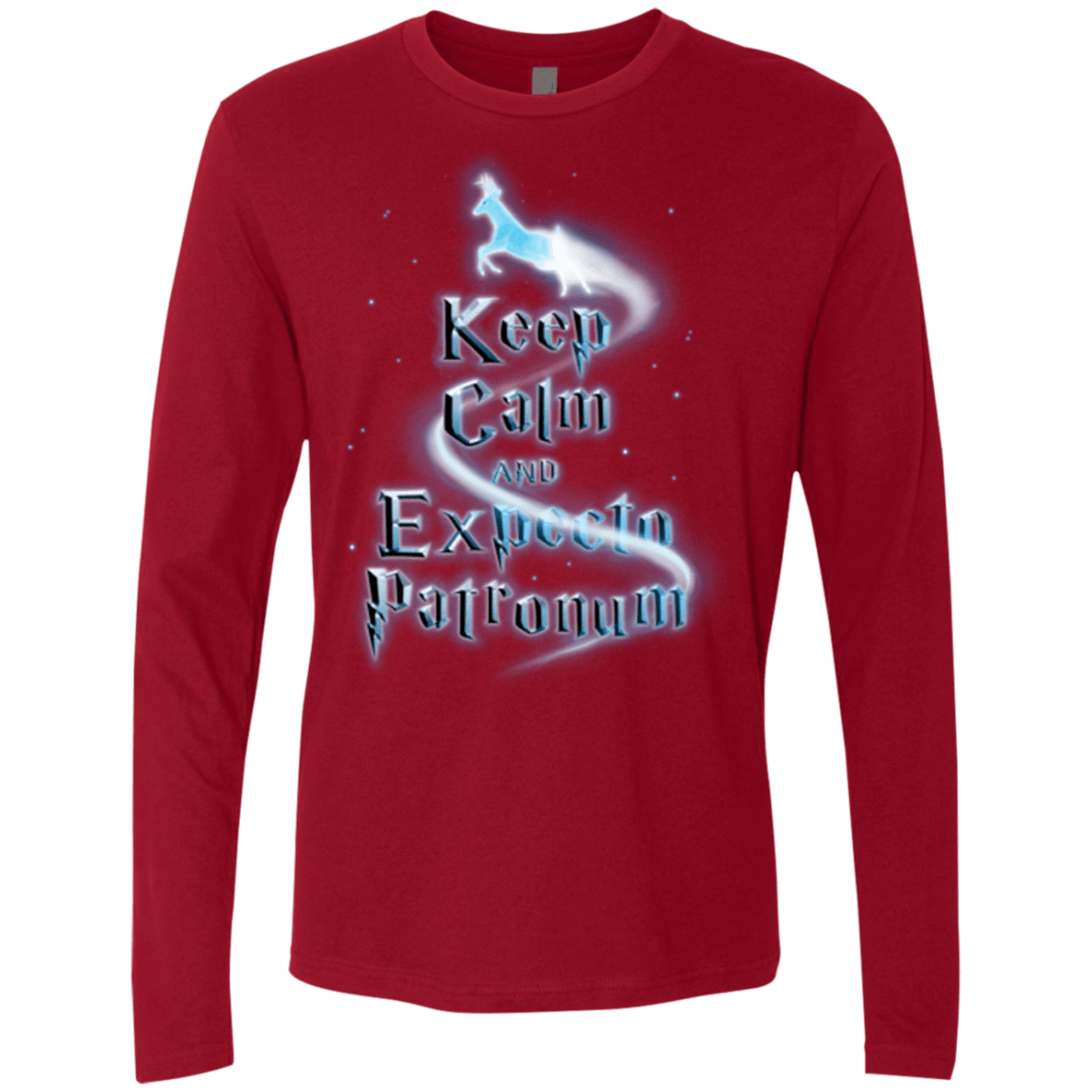 T-Shirts Cardinal / Small Keep Calm and Expecto Patronum Men's Premium Long Sleeve