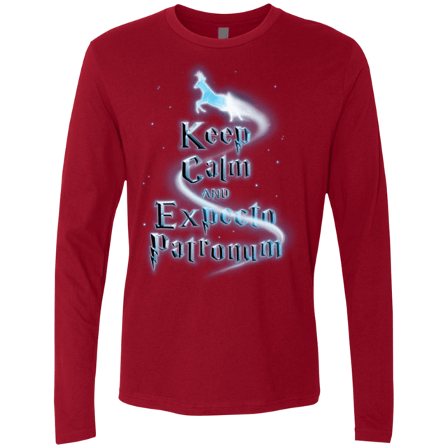T-Shirts Cardinal / Small Keep Calm and Expecto Patronum Men's Premium Long Sleeve