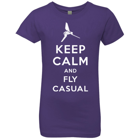 T-Shirts Purple Rush / YXS Keep Calm and Fly Casual Girls Premium T-Shirt