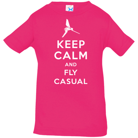 T-Shirts Hot Pink / 6 Months Keep Calm and Fly Casual Infant Premium T-Shirt