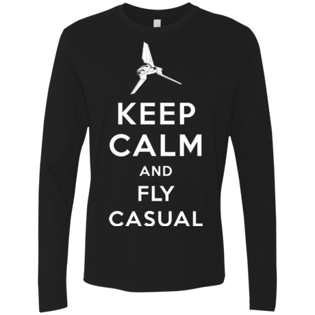 T-Shirts Black / Small Keep Calm and Fly Casual Men's Premium Long Sleeve