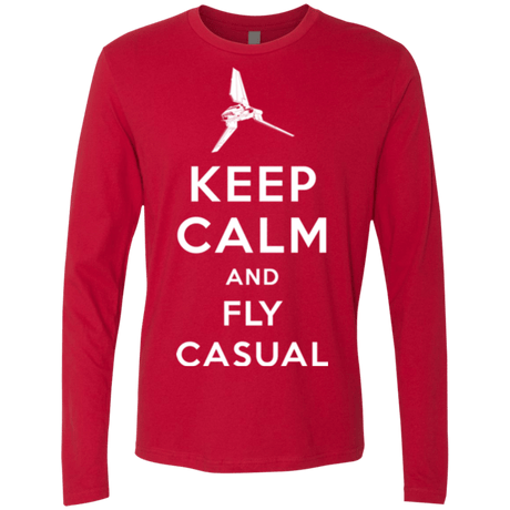 T-Shirts Red / Small Keep Calm and Fly Casual Men's Premium Long Sleeve