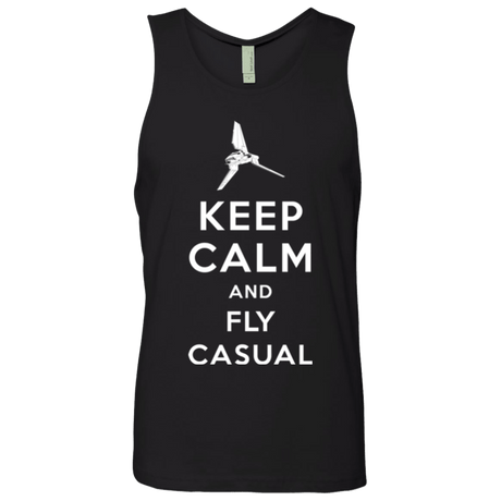 T-Shirts Black / Small Keep Calm and Fly Casual Men's Premium Tank Top