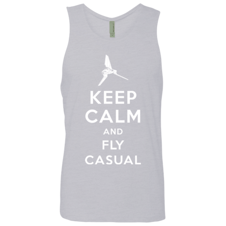 T-Shirts Heather Grey / Small Keep Calm and Fly Casual Men's Premium Tank Top