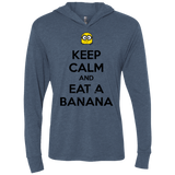 T-Shirts Indigo / X-Small Keep Calm Banana Triblend Long Sleeve Hoodie Tee
