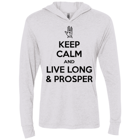T-Shirts Heather White / X-Small Keep calm prosper Triblend Long Sleeve Hoodie Tee