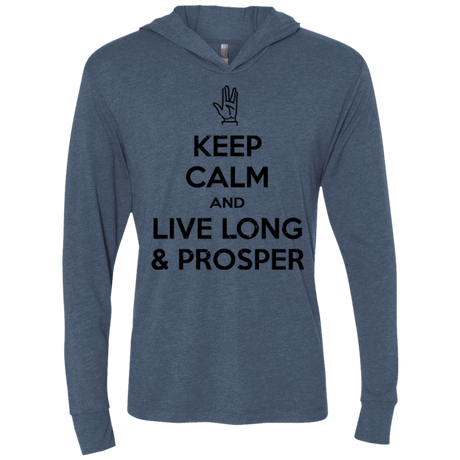 T-Shirts Indigo / X-Small Keep calm prosper Triblend Long Sleeve Hoodie Tee