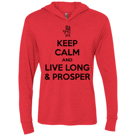 T-Shirts Vintage Red / X-Small Keep calm prosper Triblend Long Sleeve Hoodie Tee