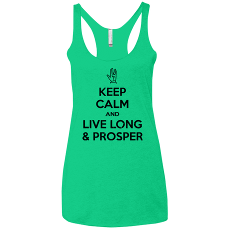 T-Shirts Envy / X-Small Keep calm prosper Women's Triblend Racerback Tank