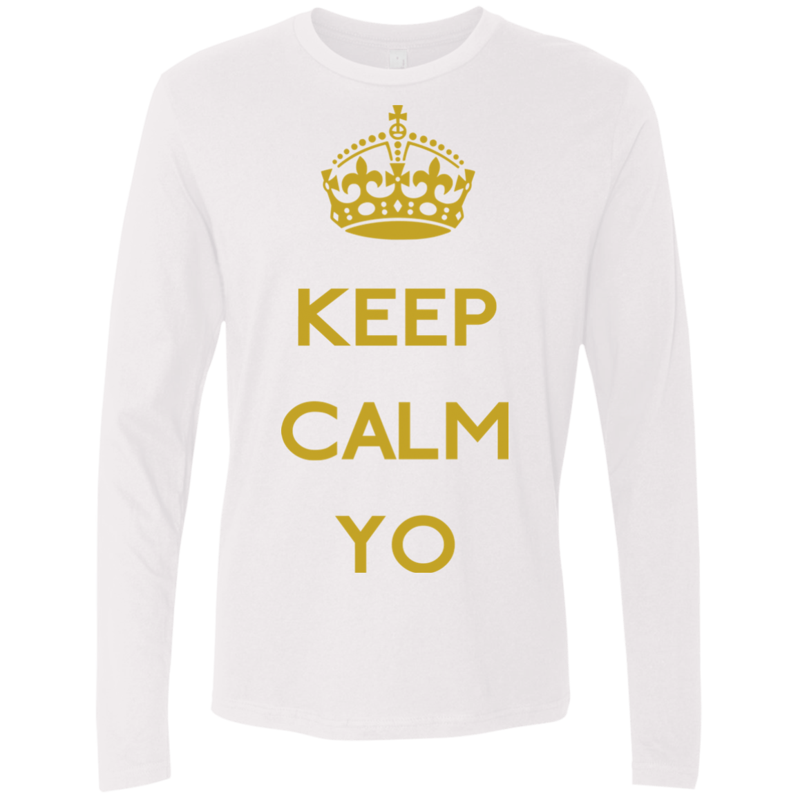 T-Shirts White / Small Keep Calm Yo Men's Premium Long Sleeve