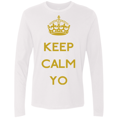 T-Shirts White / Small Keep Calm Yo Men's Premium Long Sleeve