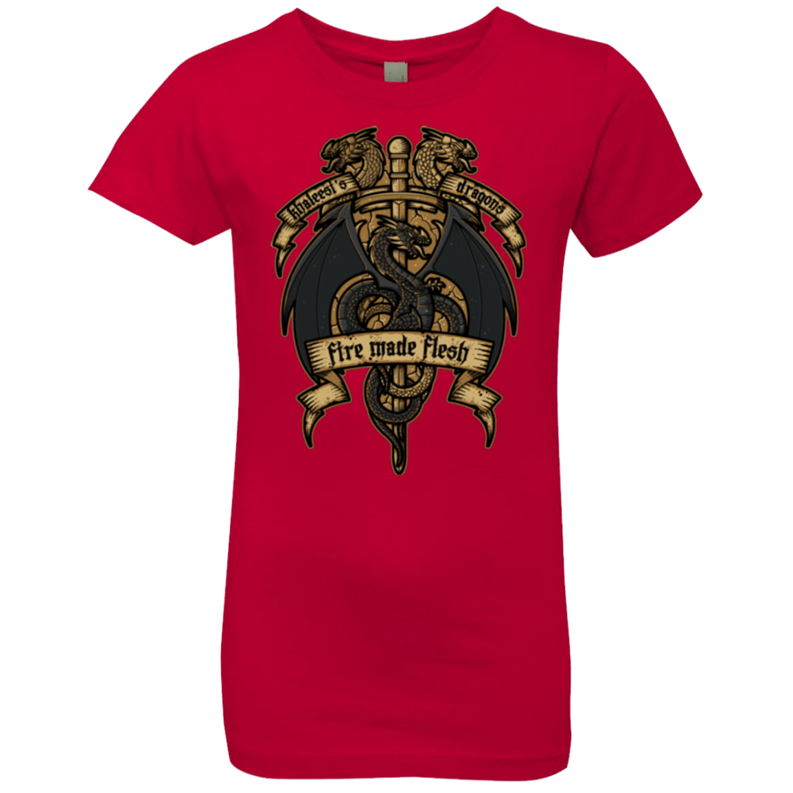 T-Shirts Red / YXS KHALEESIS DRAGONS Girls Premium T-Shirt