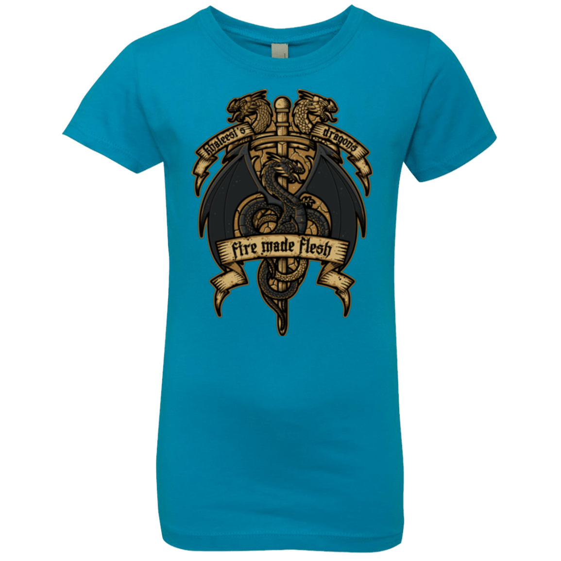 T-Shirts Turquoise / YXS KHALEESIS DRAGONS Girls Premium T-Shirt