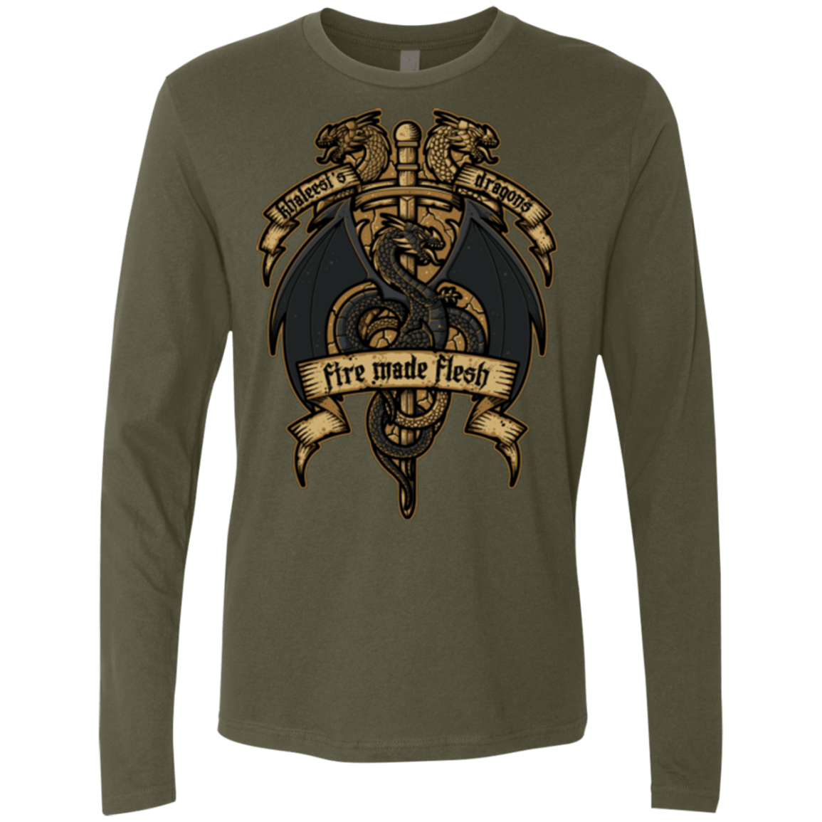 T-Shirts Military Green / Small KHALEESIS DRAGONS Men's Premium Long Sleeve