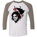 T-Shirts Heather White/Vintage Grey / X-Small KING IN THE NORTH Men's Triblend 3/4 Sleeve