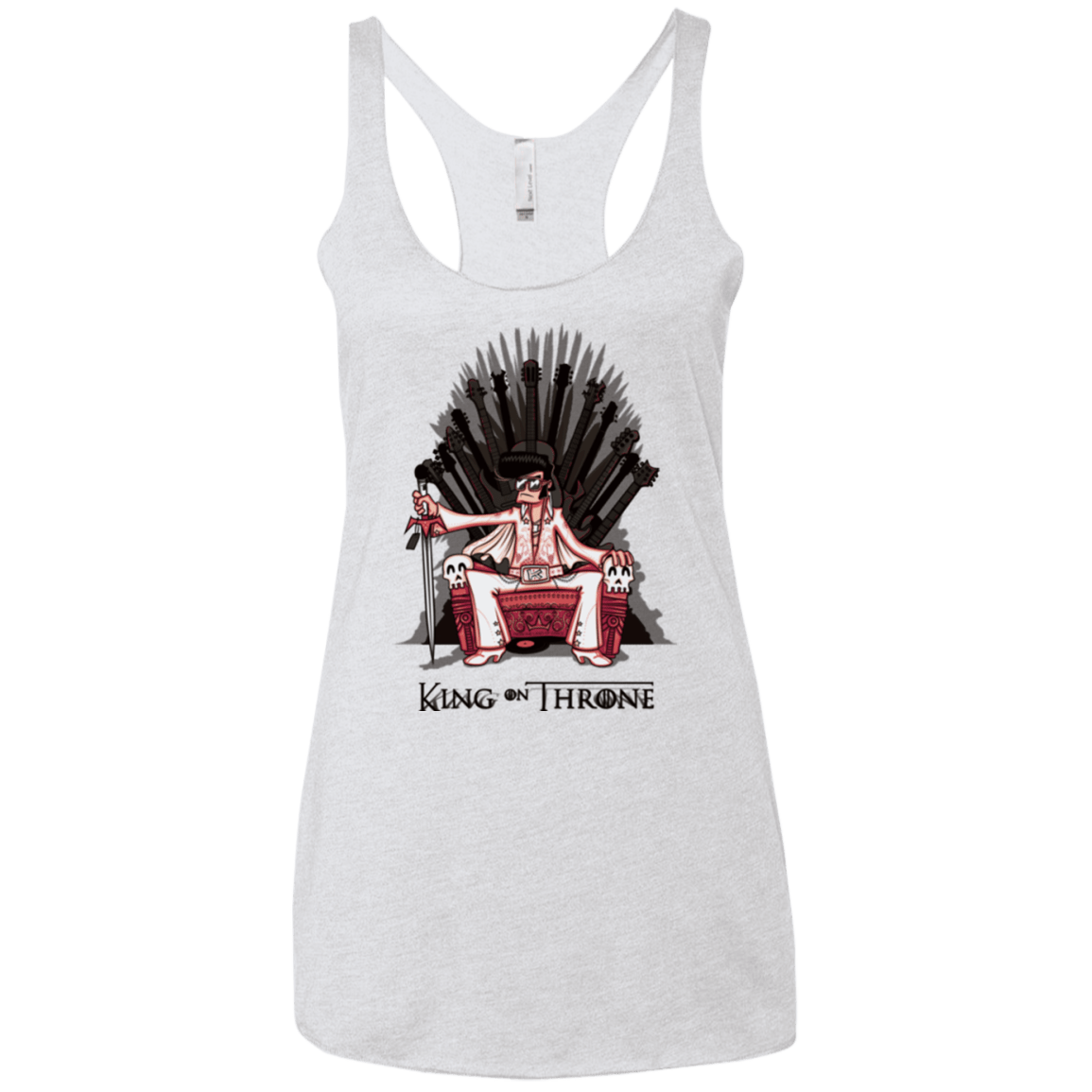 T-Shirts Heather White / X-Small King on Throne Women's Triblend Racerback Tank