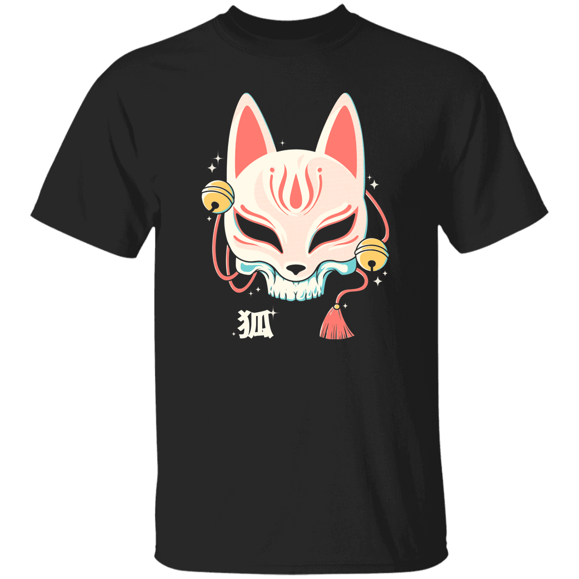 T-Shirts Black / S Kitsune Skull T-Shirt