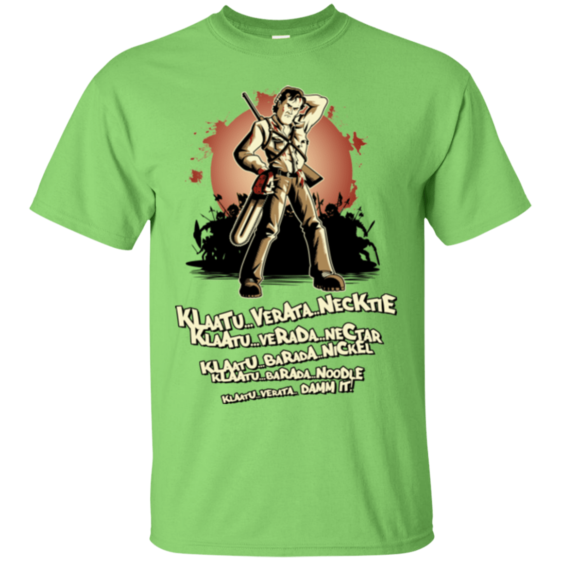 T-Shirts Lime / Small Klaatu Barada Nikto T-Shirt