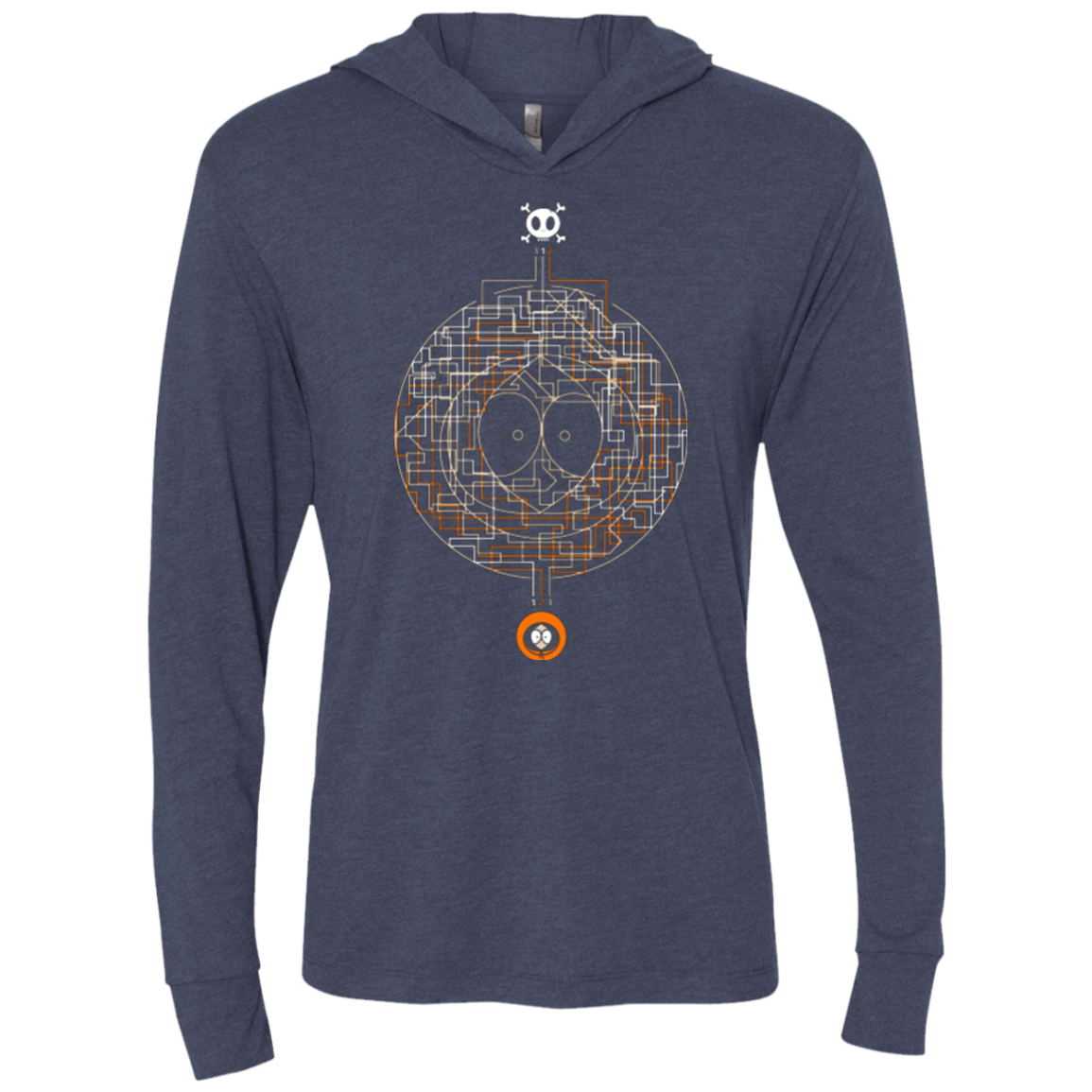 T-Shirts Vintage Navy / X-Small LABYRINTH OF DEATH Triblend Long Sleeve Hoodie Tee