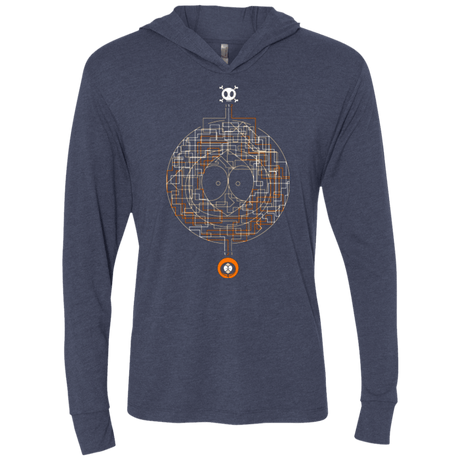 T-Shirts Vintage Navy / X-Small LABYRINTH OF DEATH Triblend Long Sleeve Hoodie Tee