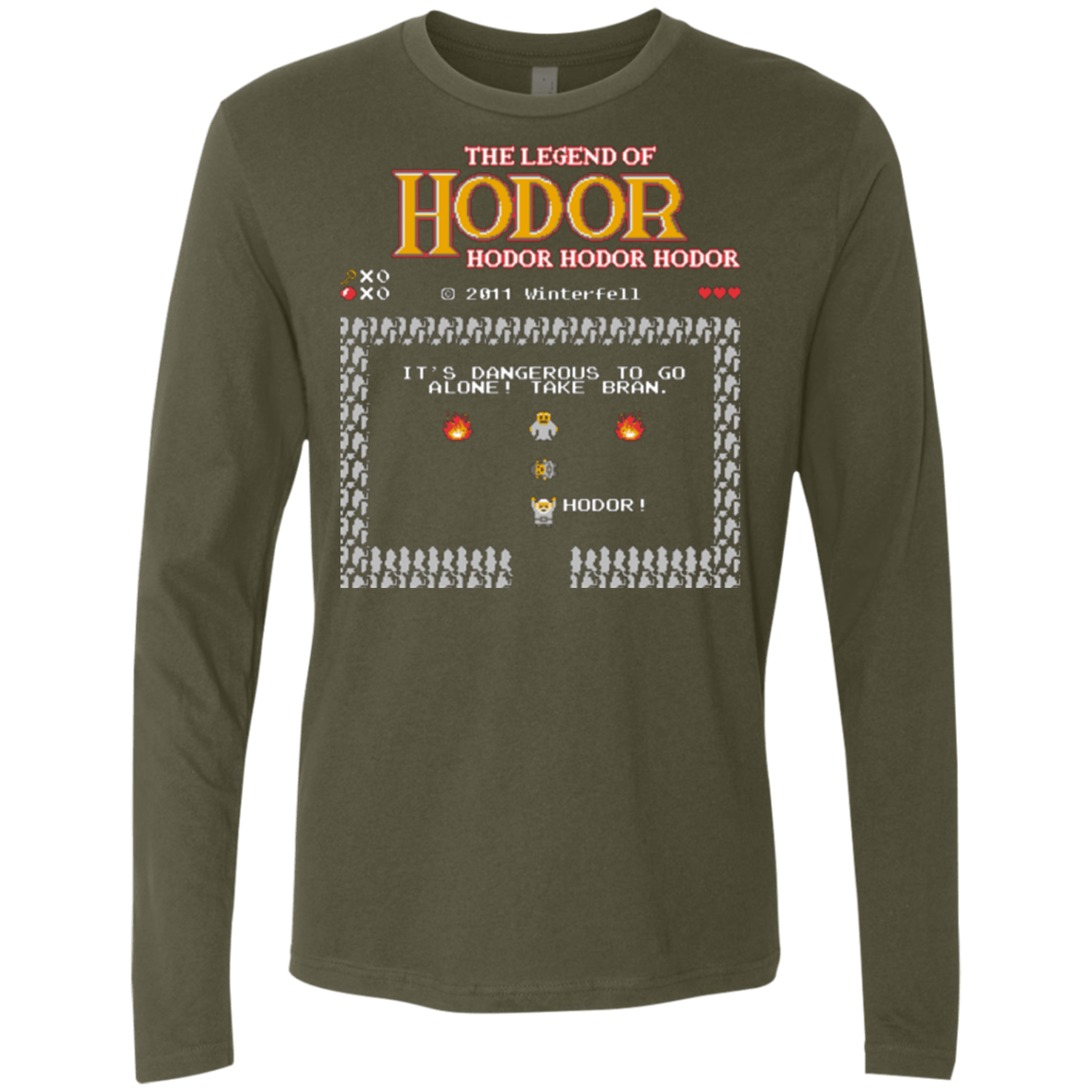 T-Shirts Military Green / Small Legend of Hodor Men's Premium Long Sleeve