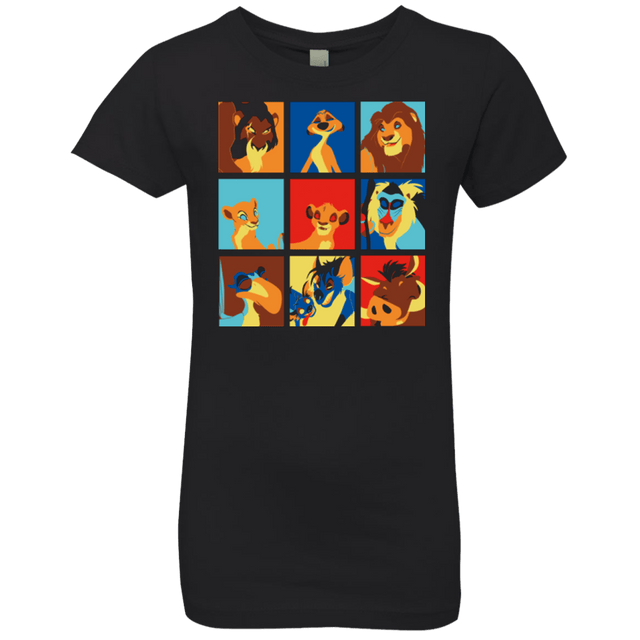 T-Shirts Black / YXS Lion Pop Girls Premium T-Shirt