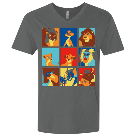 T-Shirts Heavy Metal / X-Small Lion Pop Men's Premium V-Neck