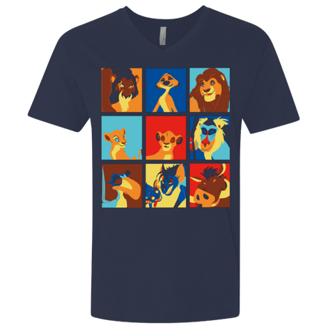 T-Shirts Midnight Navy / X-Small Lion Pop Men's Premium V-Neck