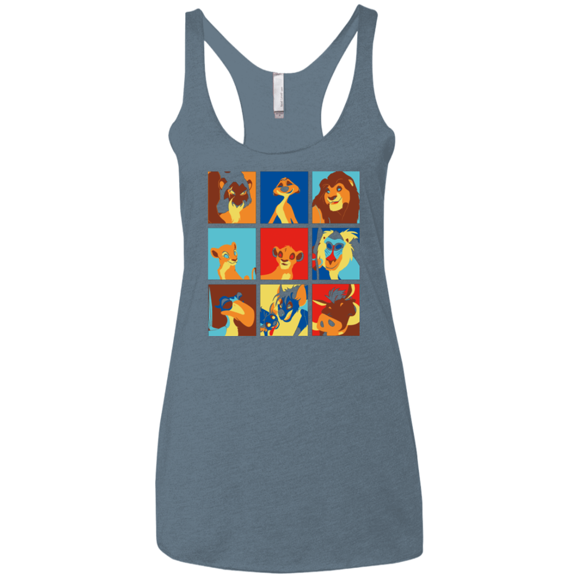 T-Shirts Indigo / X-Small Lion Pop Women's Triblend Racerback Tank