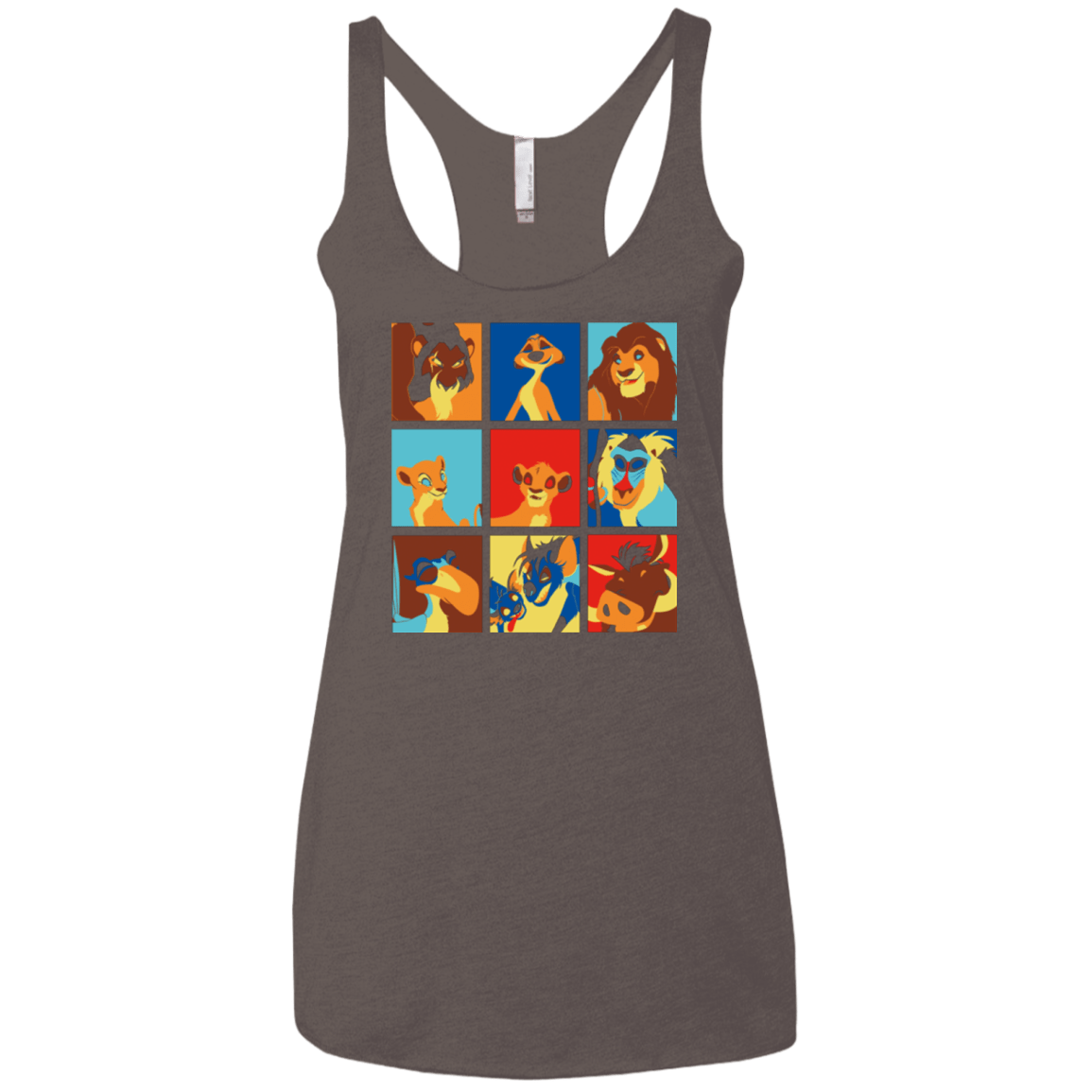 T-Shirts Macchiato / X-Small Lion Pop Women's Triblend Racerback Tank