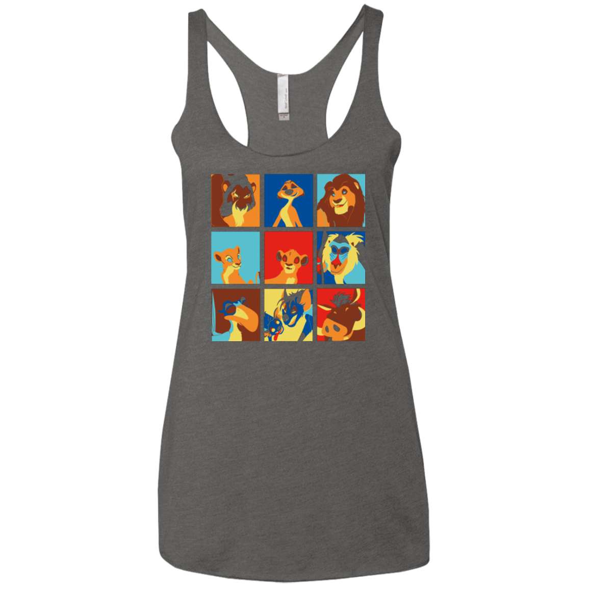 T-Shirts Premium Heather / X-Small Lion Pop Women's Triblend Racerback Tank