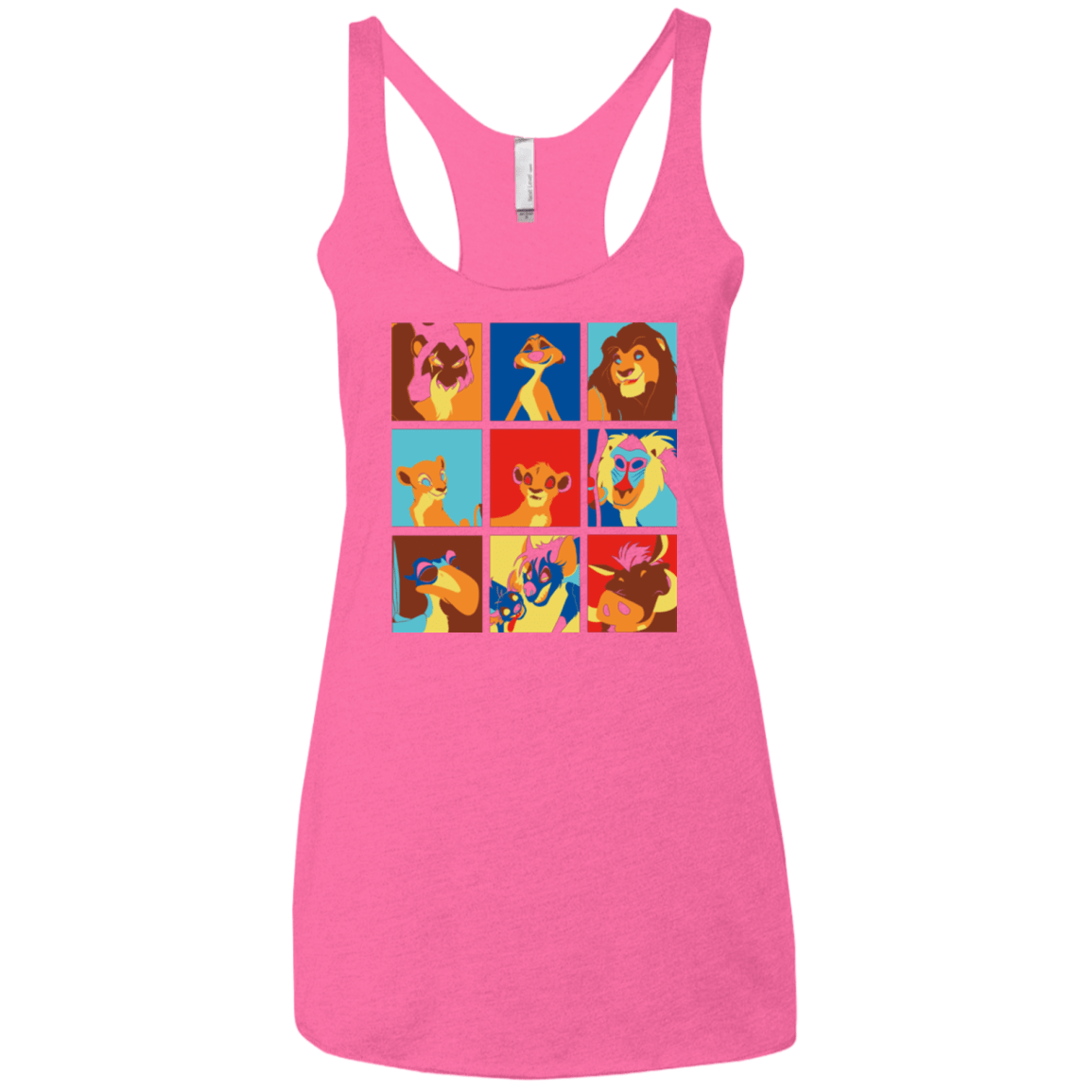 T-Shirts Vintage Pink / X-Small Lion Pop Women's Triblend Racerback Tank