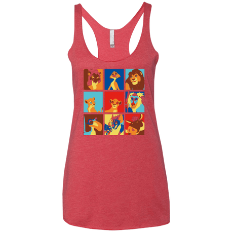 T-Shirts Vintage Red / X-Small Lion Pop Women's Triblend Racerback Tank