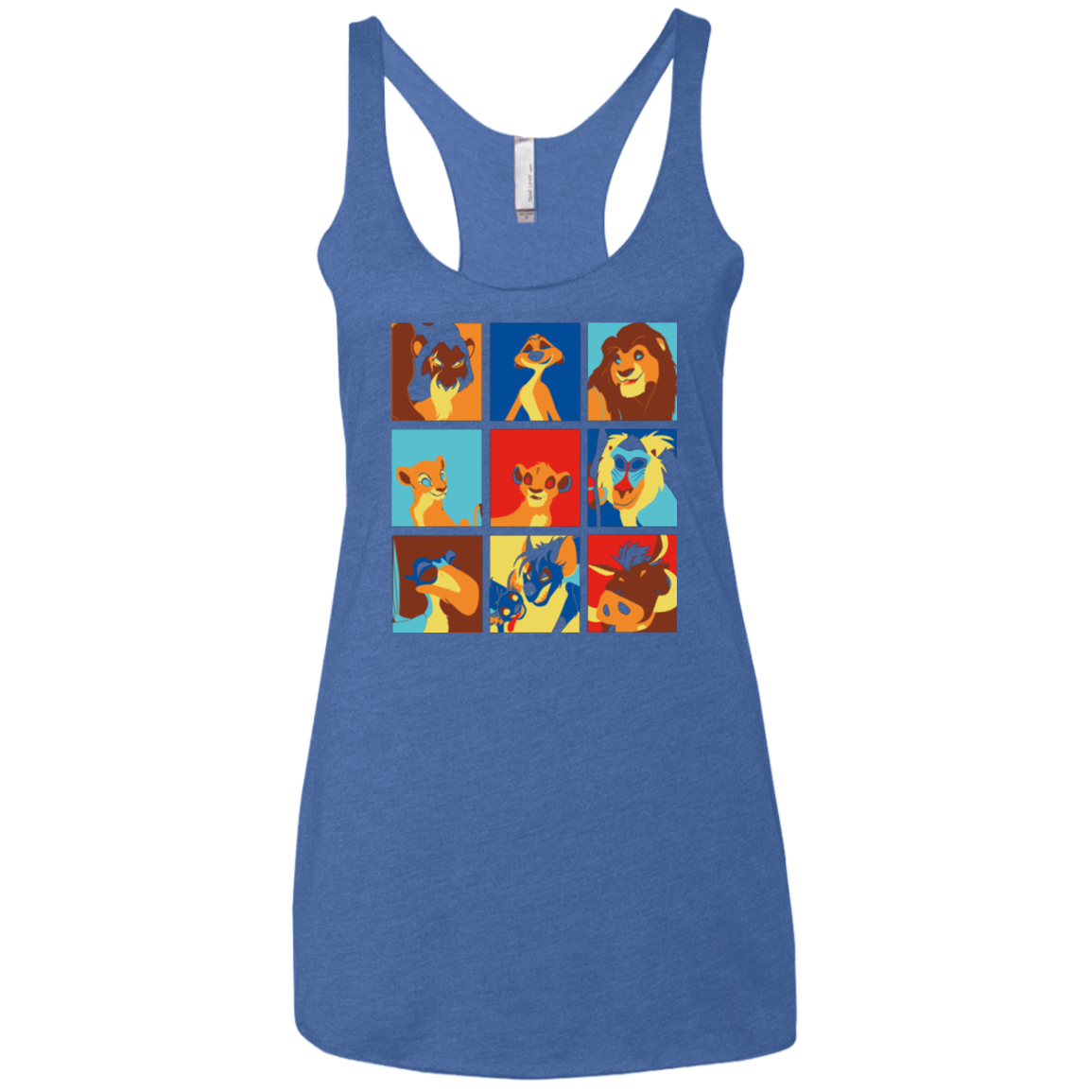 T-Shirts Vintage Royal / X-Small Lion Pop Women's Triblend Racerback Tank