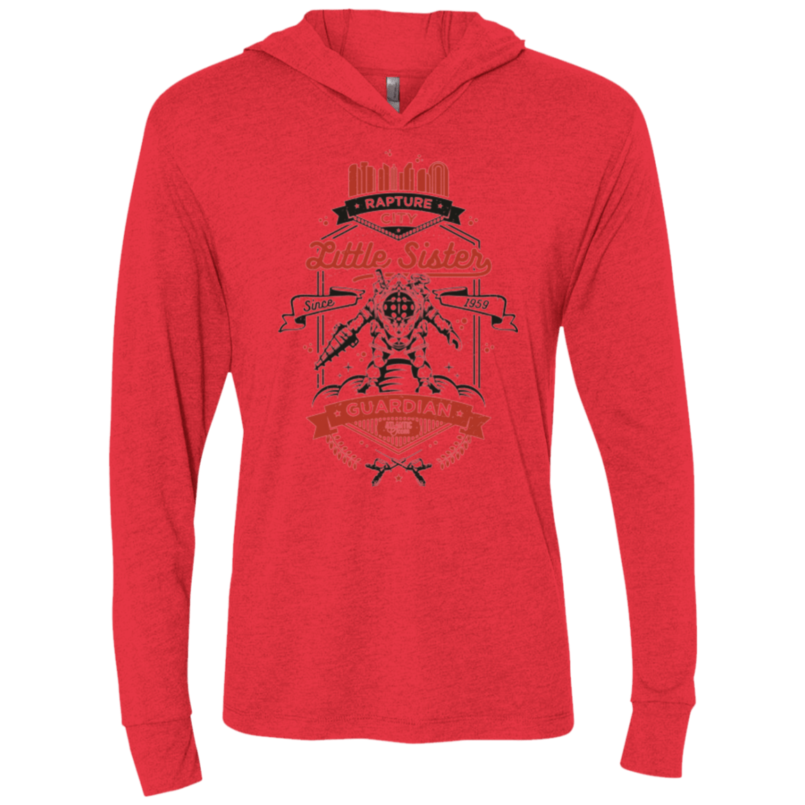 T-Shirts Vintage Red / X-Small Little Sister Protector V2 Triblend Long Sleeve Hoodie Tee