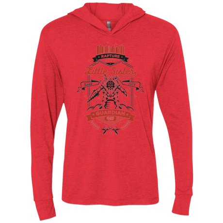 T-Shirts Vintage Red / X-Small Little Sister Protector V2 Triblend Long Sleeve Hoodie Tee