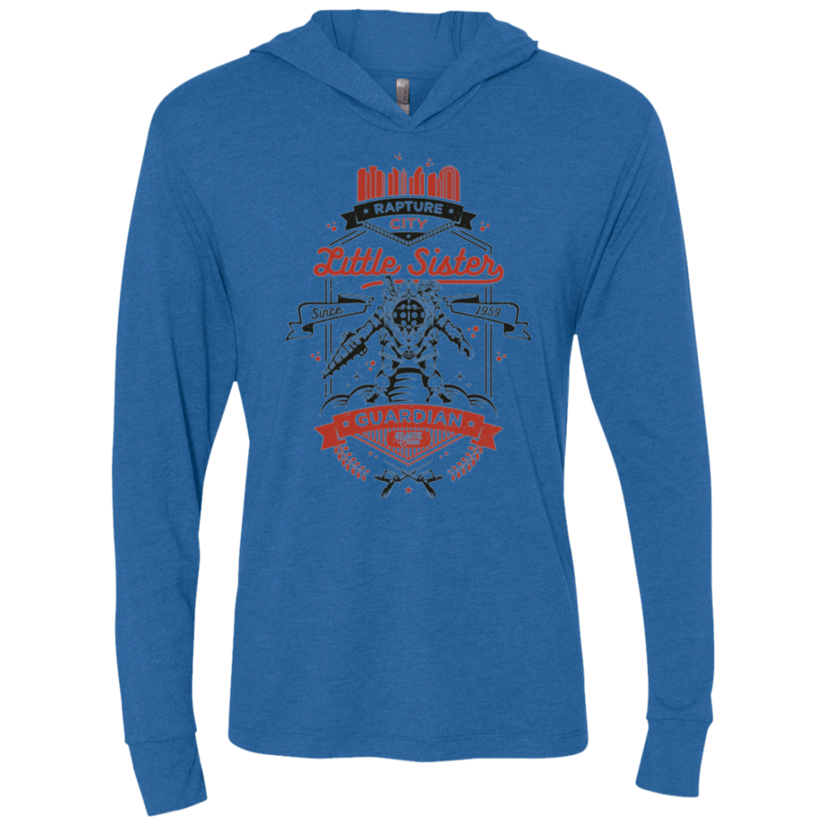 T-Shirts Vintage Royal / X-Small Little Sister Protector V2 Triblend Long Sleeve Hoodie Tee