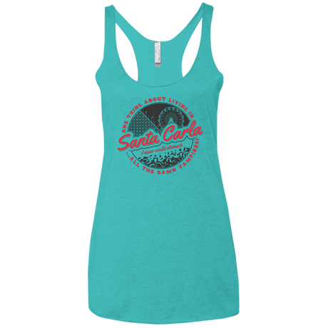 T-Shirts Tahiti Blue / X-Small Living in Santa Carla Women's Triblend Racerback Tank