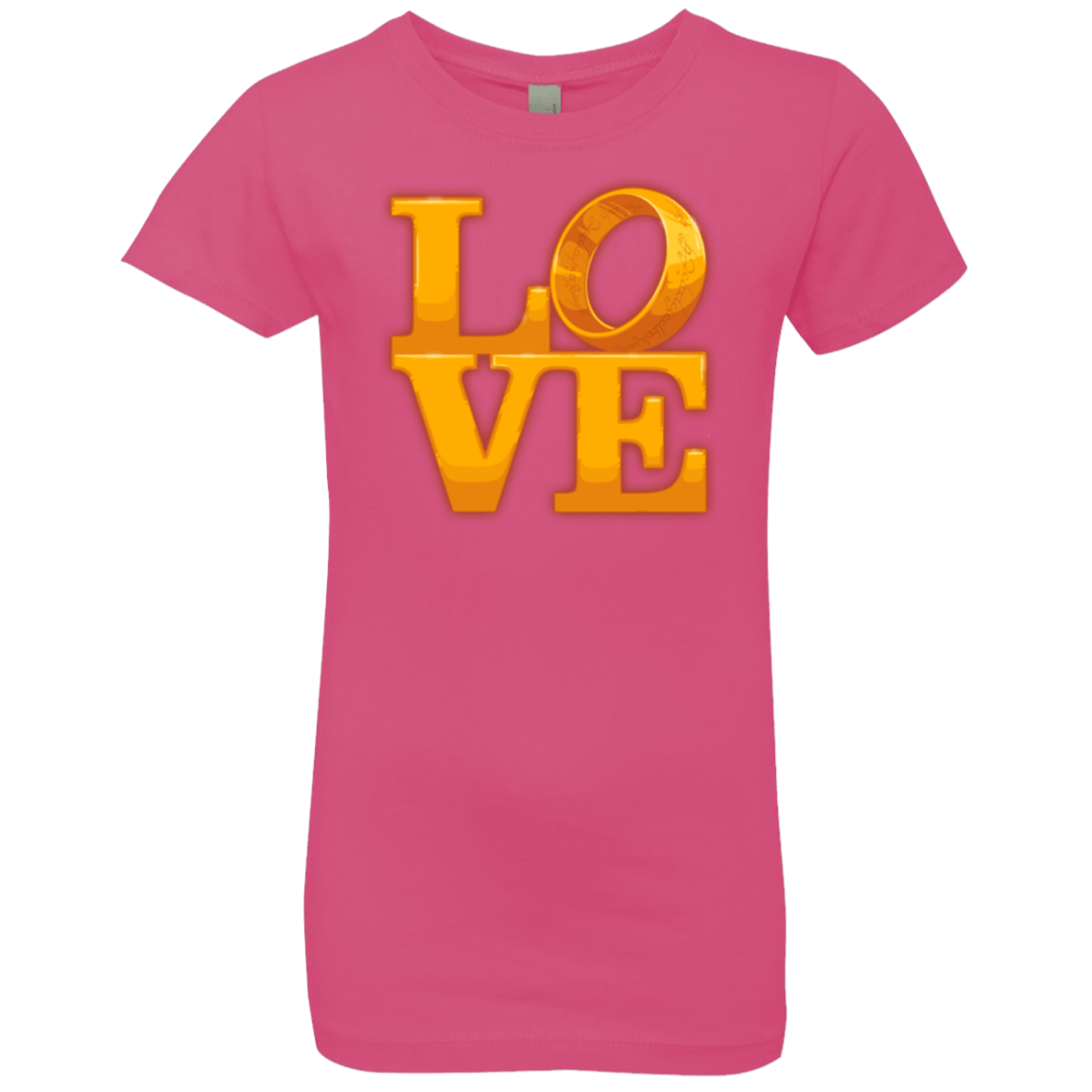 T-Shirts Hot Pink / YXS LOVE Lotr Ring Girls Premium T-Shirt
