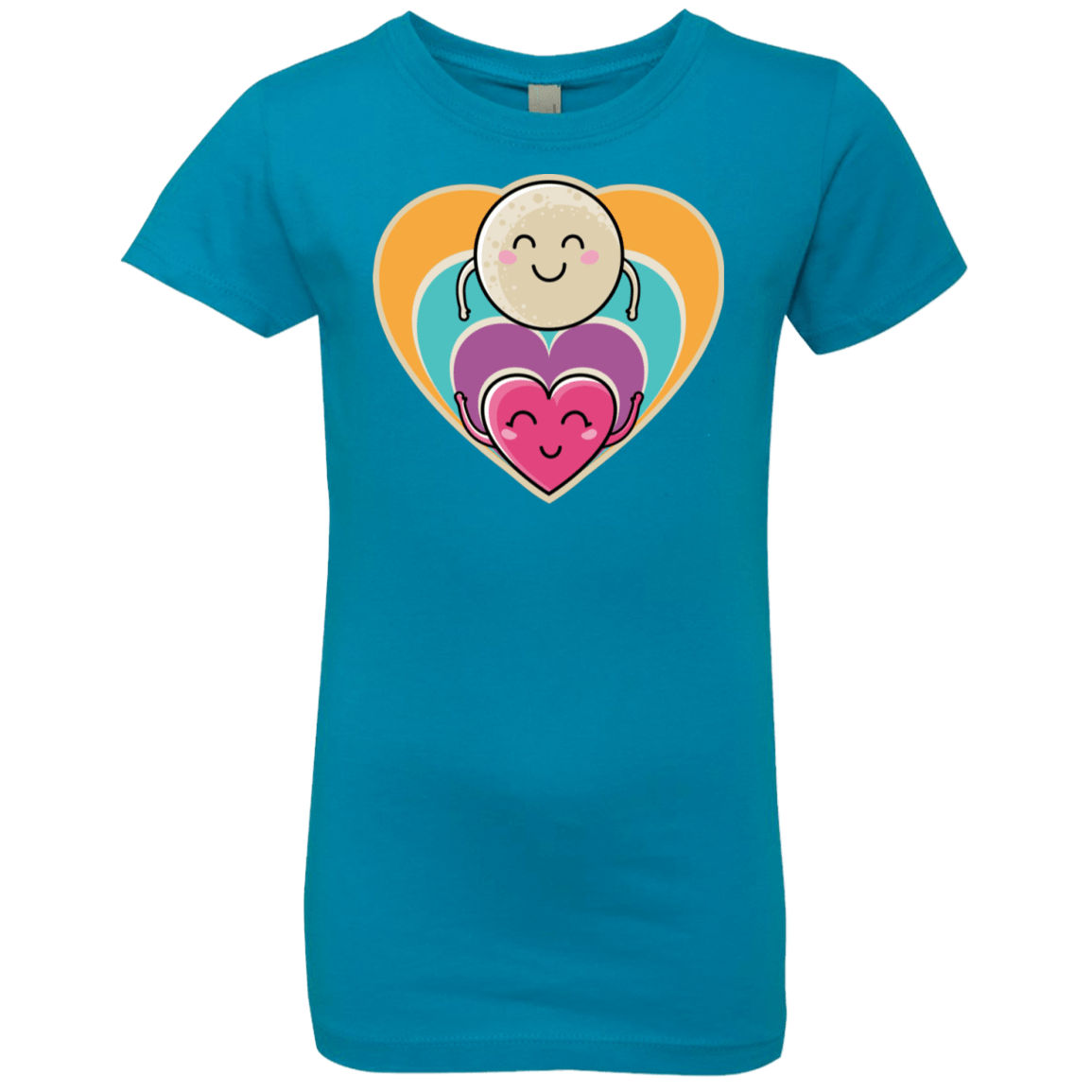 T-Shirts Turquoise / YXS Love to the Moon and Back Girls Premium T-Shirt