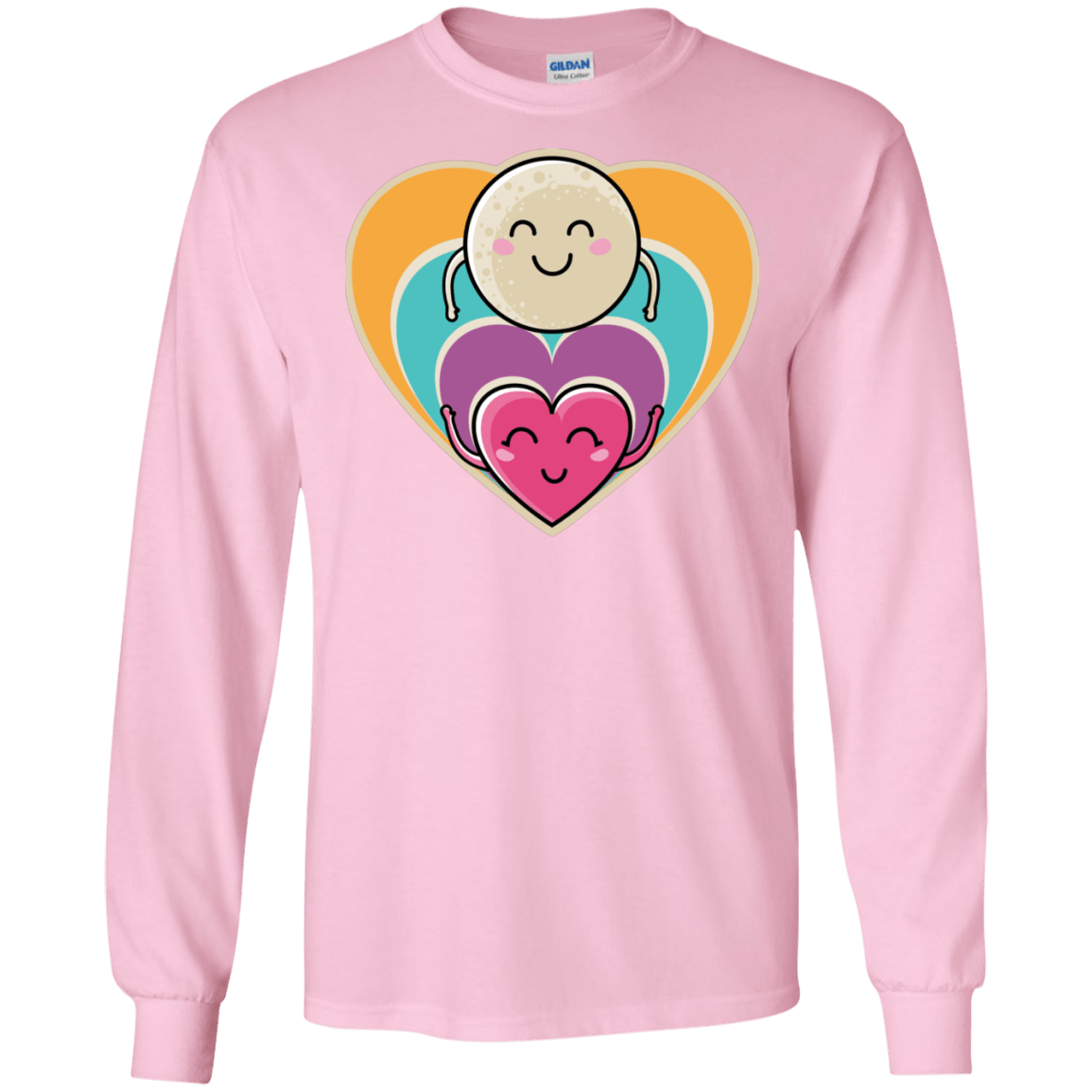 T-Shirts Light Pink / S Love to the Moon and Back Men's Long Sleeve T-Shirt