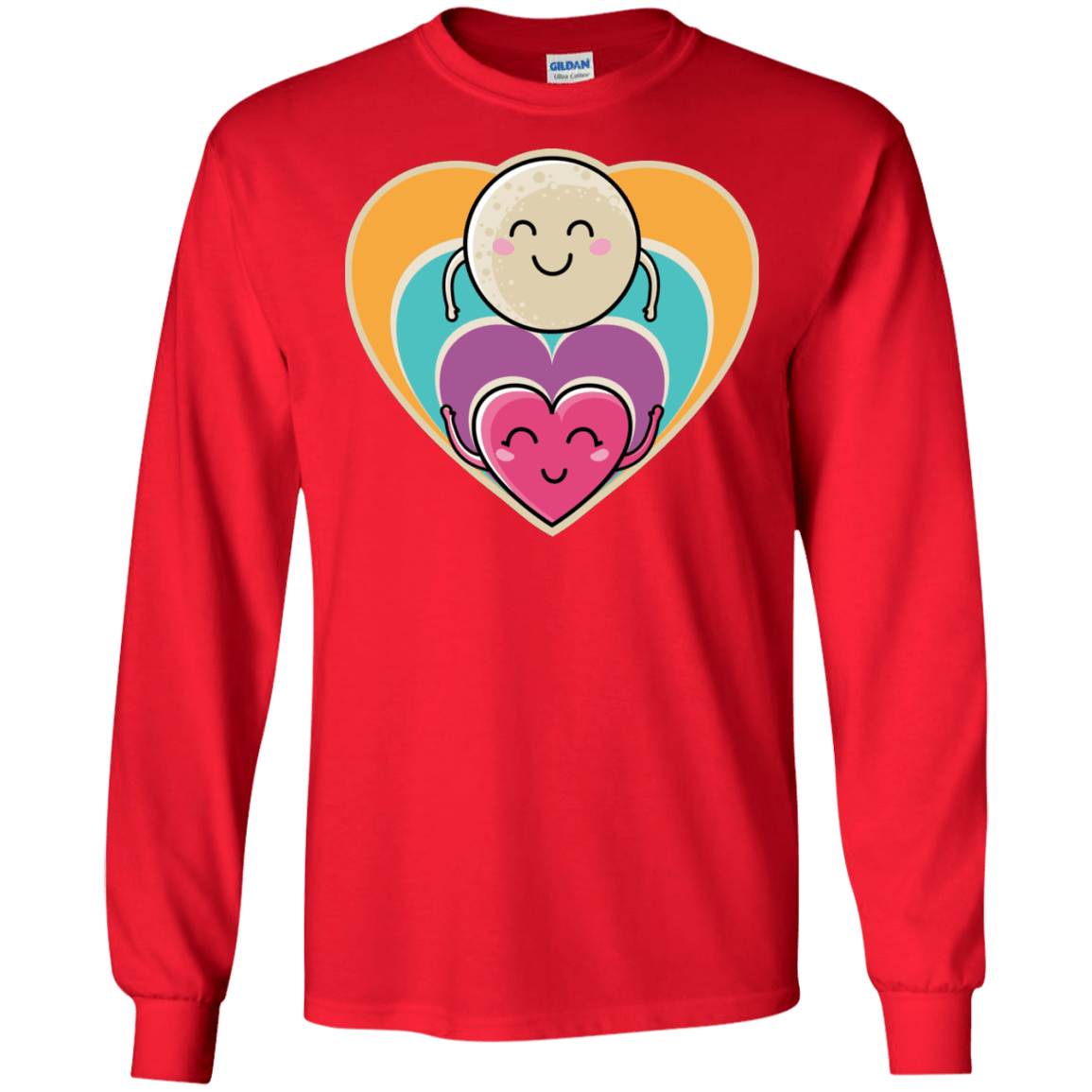 T-Shirts Red / S Love to the Moon and Back Men's Long Sleeve T-Shirt