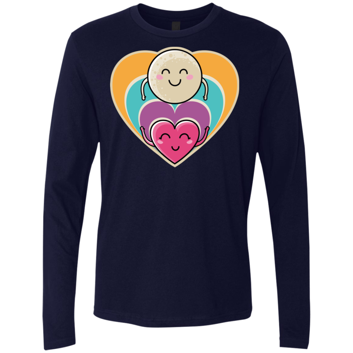 T-Shirts Midnight Navy / S Love to the Moon and Back Men's Premium Long Sleeve
