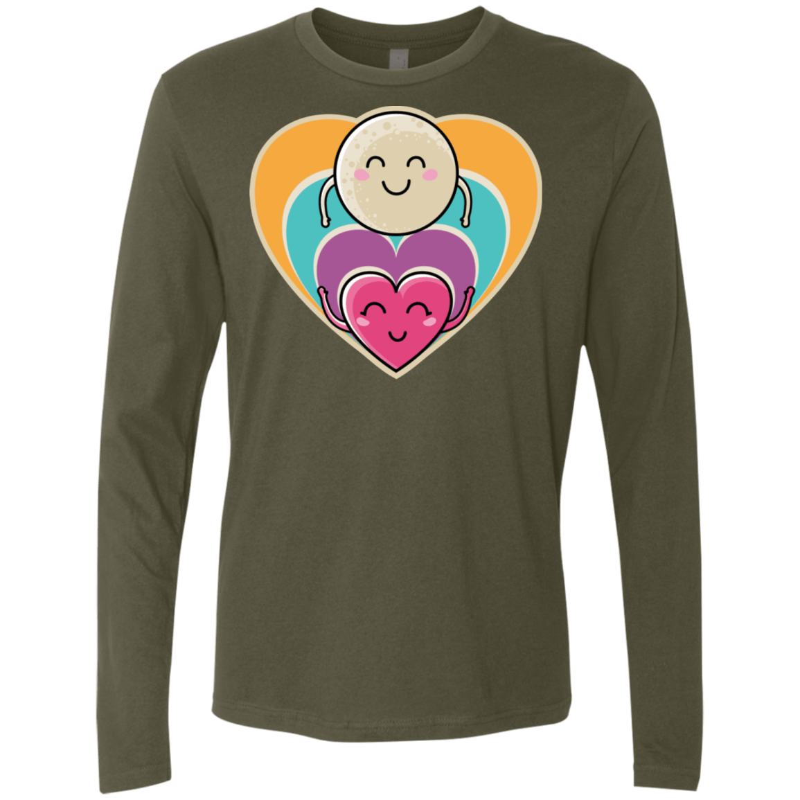 T-Shirts Military Green / S Love to the Moon and Back Men's Premium Long Sleeve