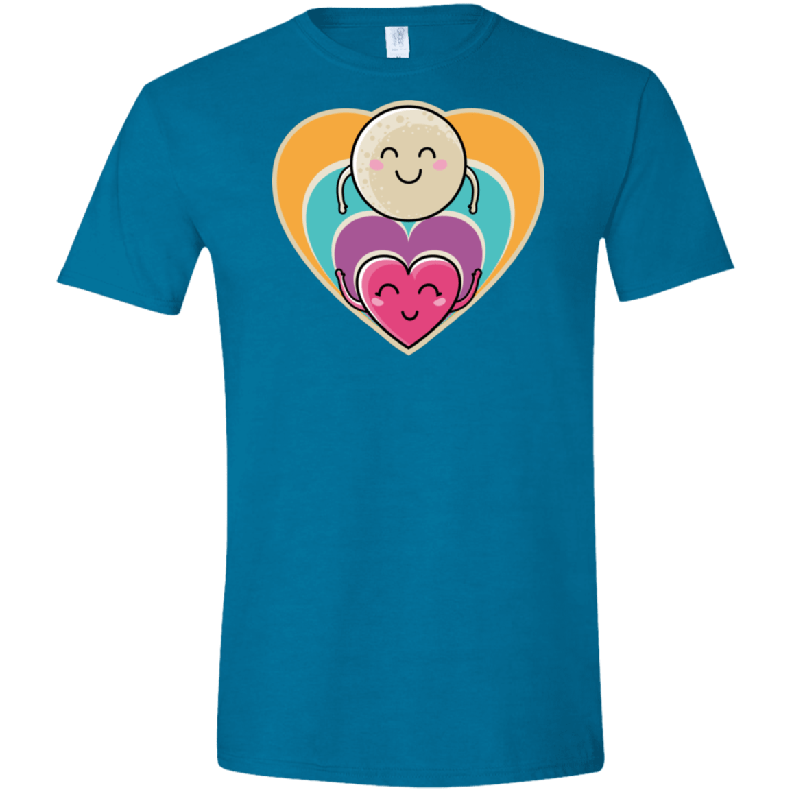 T-Shirts Antique Sapphire / S Love to the Moon and Back Men's Semi-Fitted Softstyle