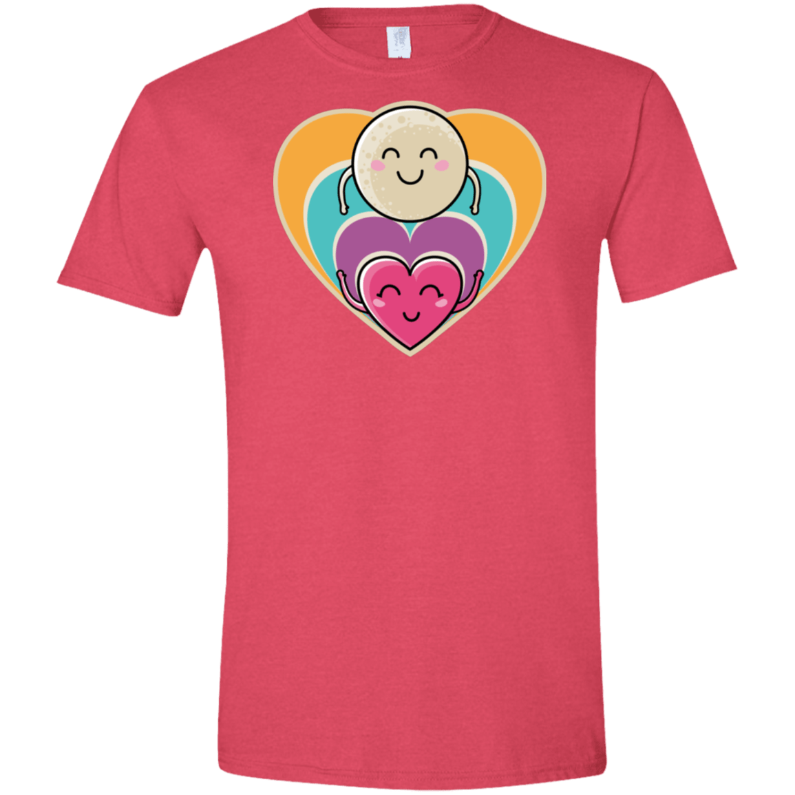 T-Shirts Heather Red / S Love to the Moon and Back Men's Semi-Fitted Softstyle