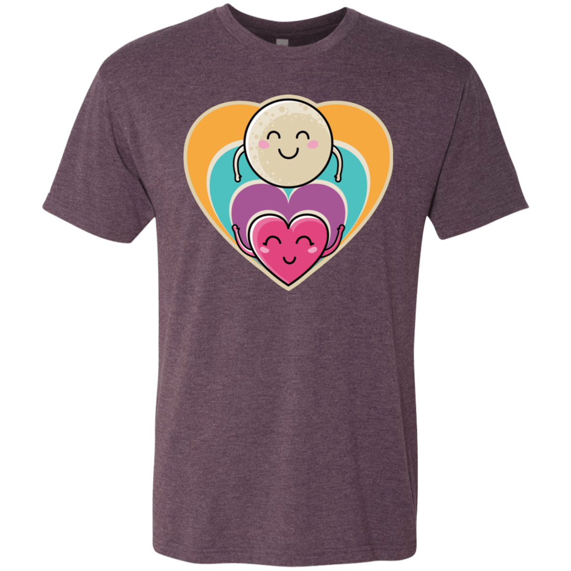 T-Shirts Vintage Purple / S Love to the Moon and Back Men's Triblend T-Shirt