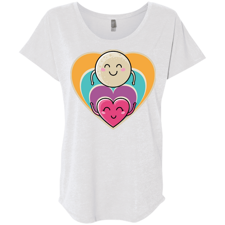 T-Shirts Heather White / X-Small Love to the Moon and Back Triblend Dolman Sleeve