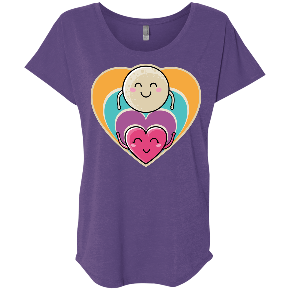 T-Shirts Purple Rush / X-Small Love to the Moon and Back Triblend Dolman Sleeve