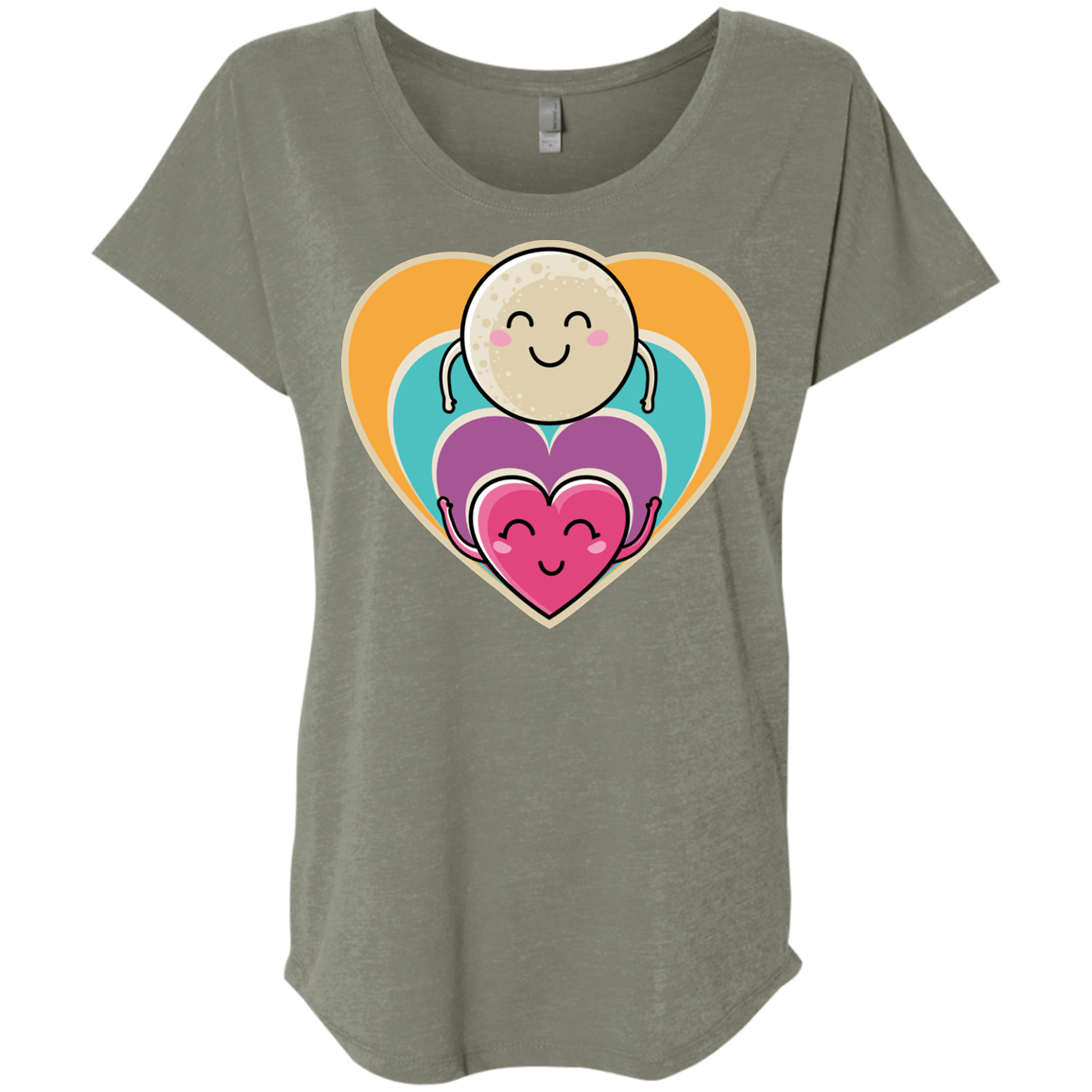 T-Shirts Venetian Grey / X-Small Love to the Moon and Back Triblend Dolman Sleeve